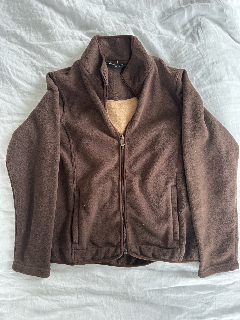 Women's Brown Fleece Zip Jacket